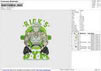 Rick's Gym Embroidery File 6 size