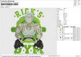 Rick's Gym Embroidery File 6 size