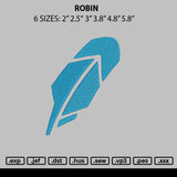 Robin Embroidery File 6 sizes