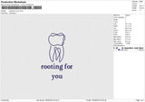 Rooting for you Embroidery File 6 size