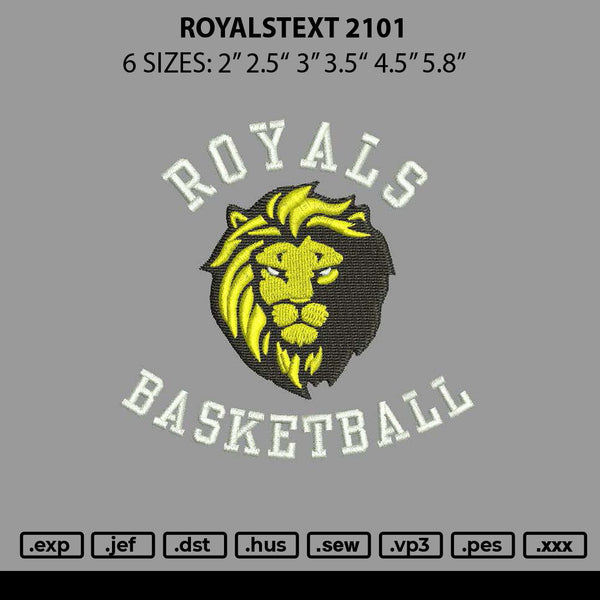 Royalstext 2101 Embroidery File 6 sizes