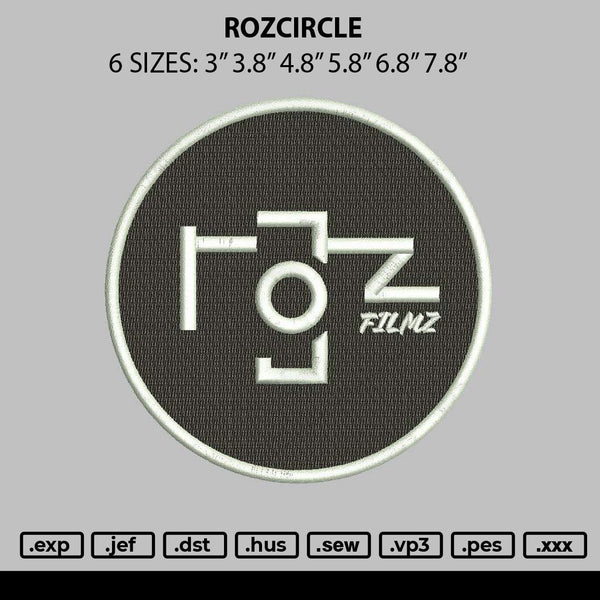 Rozcircle Embroidery File 6 sizes