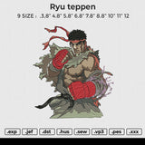 Ryu teppen Embroidery File 6 size