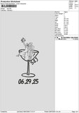 Glasses 2925 Embroidery File 6 sizes
