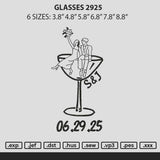Glasses 2925 Embroidery File 6 sizes