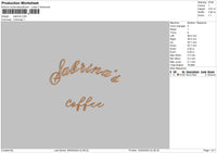 Coffeetext02 Embroidery File 6 sizes