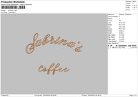 Coffeetext02 Embroidery File 6 sizes