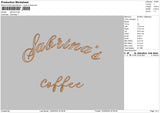 Coffeetext02 Embroidery File 6 sizes