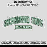 Sacramentotext Embroidery File 6 sizes