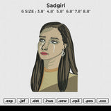 Sadgirl Embroidery File 6 size