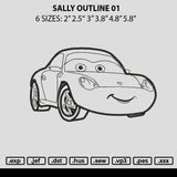 Sally Outline 01 Embroidery File 6 sizes