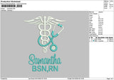 Samnthatext 01 Embroidery File 6 sizes