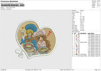 Sanji Puding Embroidery File 6 size