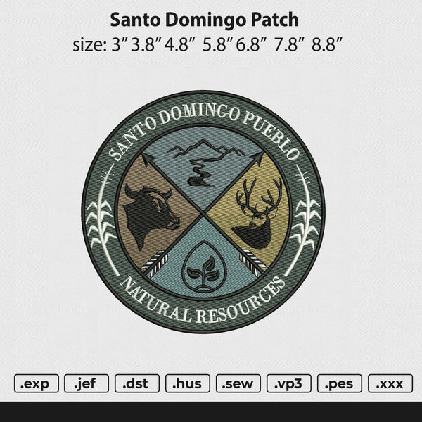 Santo Domingo Patch Embroidery File 6 size