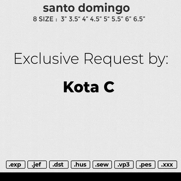 Santo Domingo Embroidery File 6 size