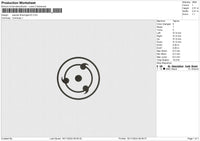 Sasuke Sharingan V2 Embroidery File 6 size