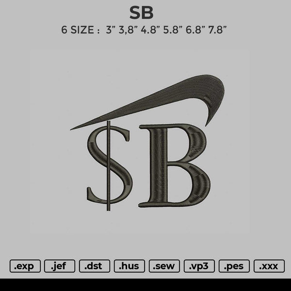 SB Embroidery File 4 size