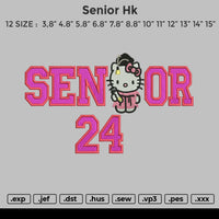 Senior Hk Embroidery File 6 sizes