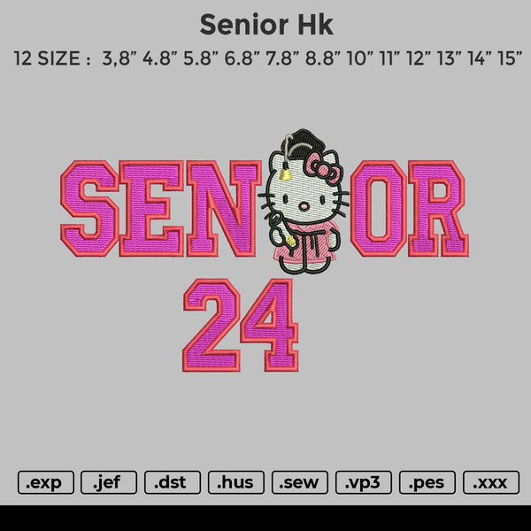 Senior Hk Embroidery File 6 sizes