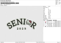 Senior Kitty 2025 Embroidery File 6 size