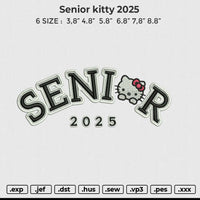 Senior Kitty 2025 Embroidery File 6 size