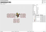 Senior Bear Embroidery File 6 size