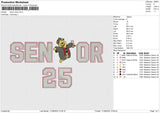 Senior Bear Embroidery File 6 size