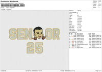 Senior Child Embroidery File 6 size