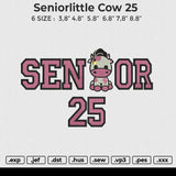 Senior little cow 25 Embroidery File 6 size