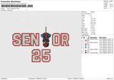 Senior Bear Embroidery File 6 size