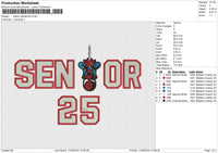 Senior Bear Embroidery File 6 size