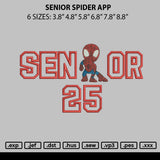 Senior Spider App Embroidery File 6 sizes