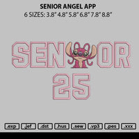 Senior Angel App Embroidery File 6 sizes