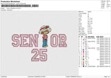 Senior Strawberry Embroidery File 6 size