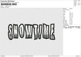 Showtime Embroidery File 6 size