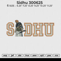 Sidhu 300625 Embroidery File 6 size