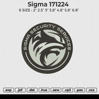 Sigma 171224 Embroidery File 6 size