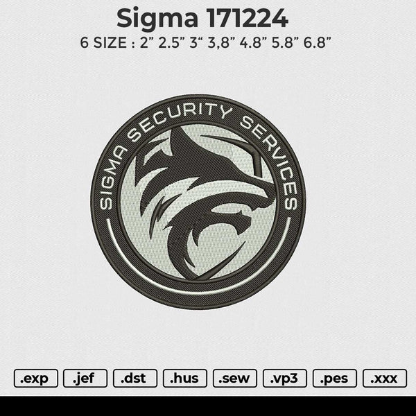 Sigma 171224 Embroidery File 6 size