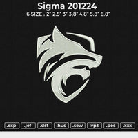 Sigma 201224 Embroidery File 6 size
