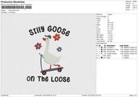 silly goose Embroidery File 6 size