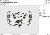 Skeleton and wizard Embroidery File 6 size