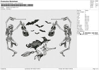 Skeleton and wizard Embroidery File 6 size