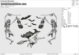 Skeleton and wizard Embroidery File 6 size