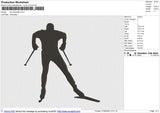 Ski Silhouette Embroidery File 6 size