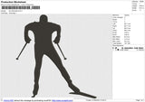 Ski Silhouette Embroidery File 6 size