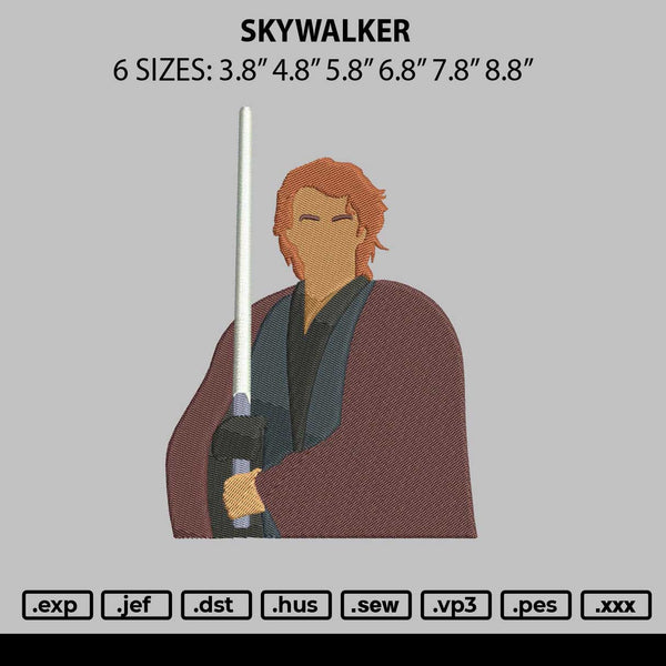 Skywalker Embroidery File 6 size