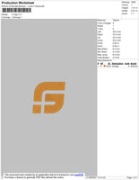 S Logo Embroidery File 4 size