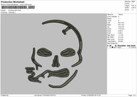 Smoking Skull Embroidery Files