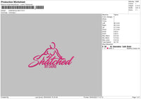 Snatchedtext Embroidery File 6 sizes