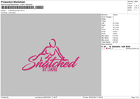 Snatchedtext Embroidery File 6 sizes